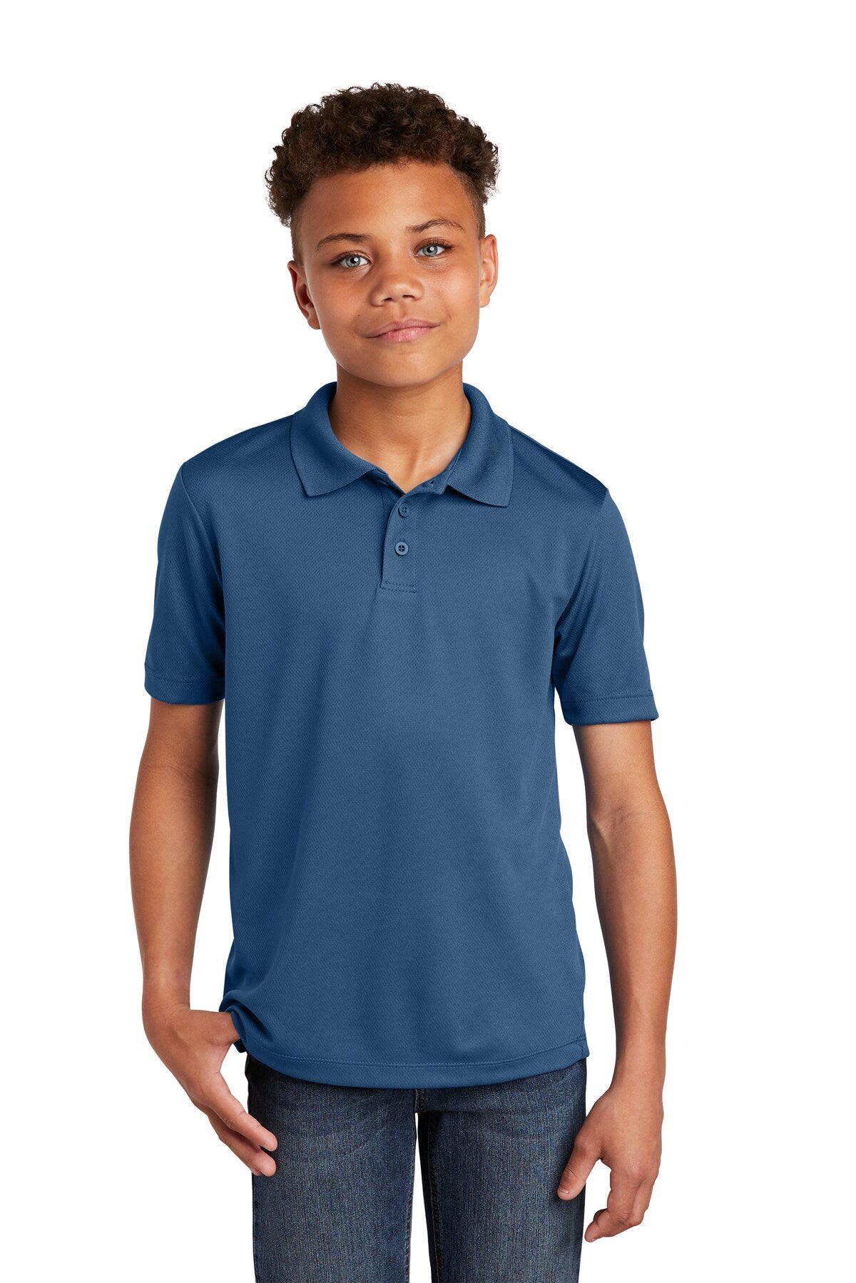 Sport-Tek® Youth Posi Charge Racer Mesh Collared Neck Half Sleeve Polo