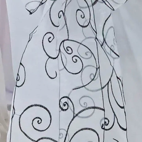 10 Pieces White Or Black Embroidered Organza Chair Sashes 8"x108" Elegant Wedding & Event Decor
