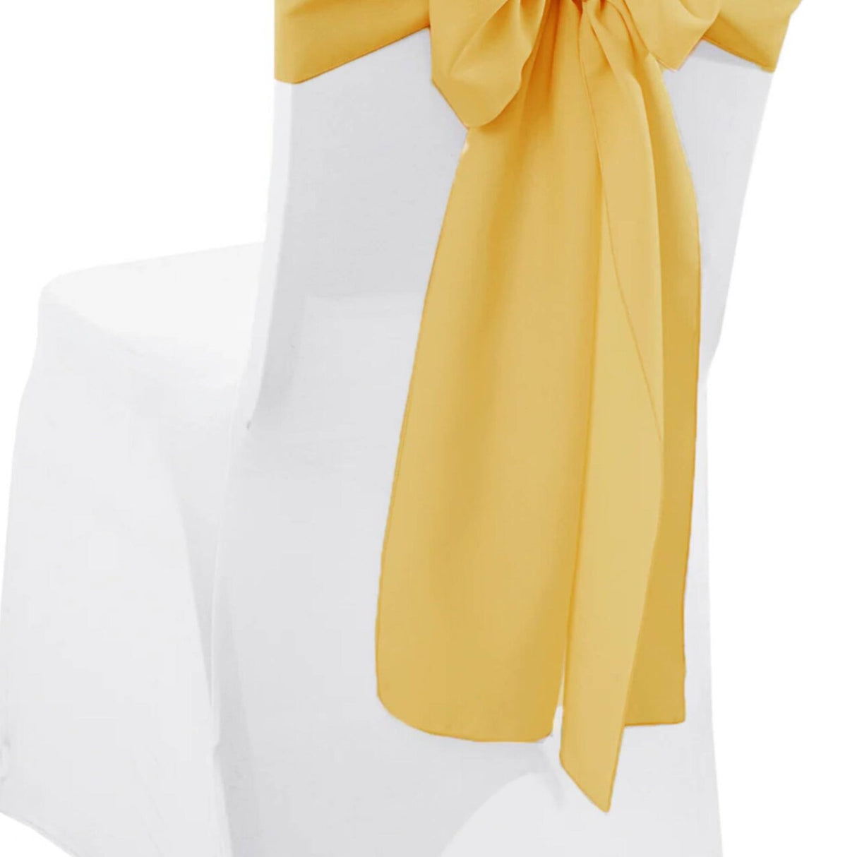 10 Pieces Gold Polyester Chair Sashes 8"x108", Wrinkle Resistant Event Decor