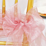 10 Pieces Rose Pink Organza Chair Sashes 8"x108" Elegant Event & Wedding Decor