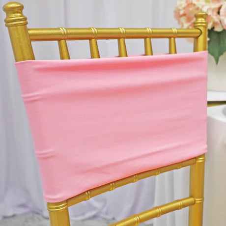 10 Pieces Stretchy Soft Pink Spandex Chair Bands 7 x 13 Inches