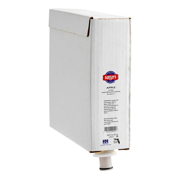 Hartley's Apple 100% Juice 4:1 Concentrate 3.5 Liter Bag in Box Dispenser - 3/Case