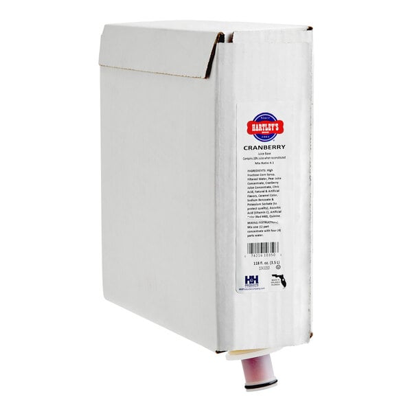 Hartley's Cranberry Juice 4:1 Concentrate 3.5 Liter Bag in Box Dispenser - 3/Case
