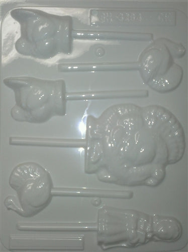 Turkey & Pilgrim Sucker Hard Candy Mold