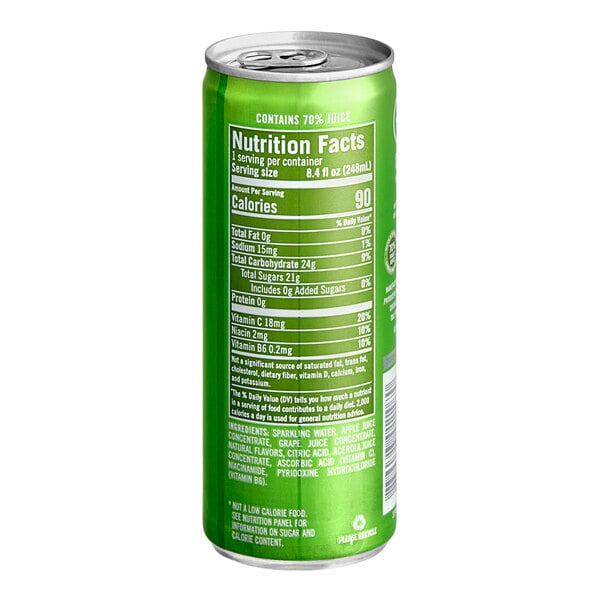 Izze Apple Sparkling Juice Drink 8.4 fl. oz. Can - 24/Case
