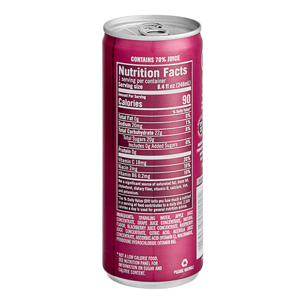 Izze Blackberry Sparkling Juice Drink 8.4 fl. oz. Can - 24/Case