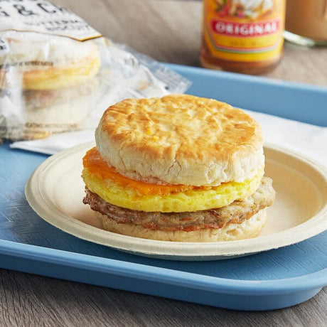 Grand Prairie Sausage, Egg, and Cheese Biscuit Sandwich 5.1 oz. - 24/Case
