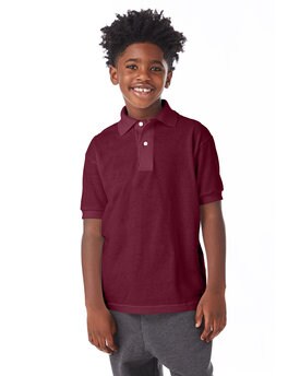 Hanes® Youth EcoSmart Jersey Knit Short Sleeve Collared Polo