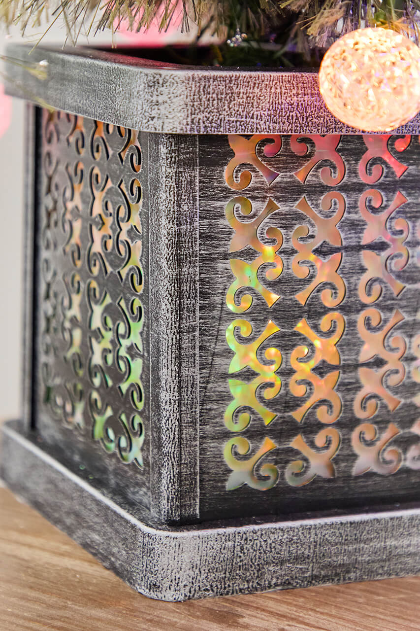 4' Snowy Bristle Mix LED Tree