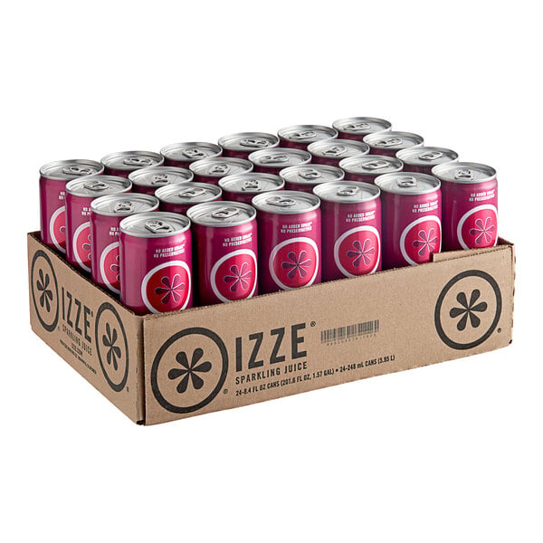 Izze Blackberry Sparkling Juice Drink 8.4 fl. oz. Can - 24/Case