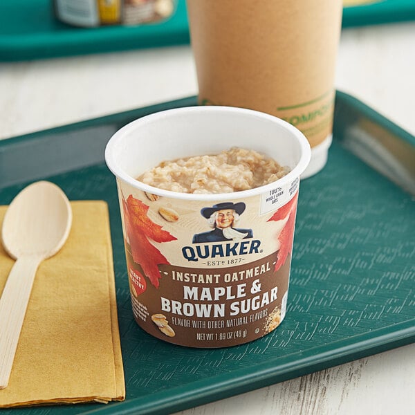 Quaker Maple and Brown Sugar Instant Oatmeal Cup 1.69 oz. - 24/Case
