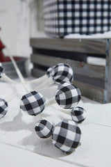 26 Inch Black Plaid Holiday Ornament Spray