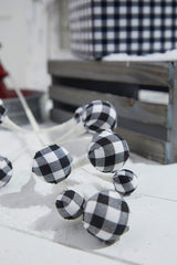 26" Black Plaid Holiday Ornament Spray