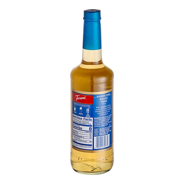 Torani Sugar-Free English Toffee Flavoring Syrup 750 mL Glass Bottle