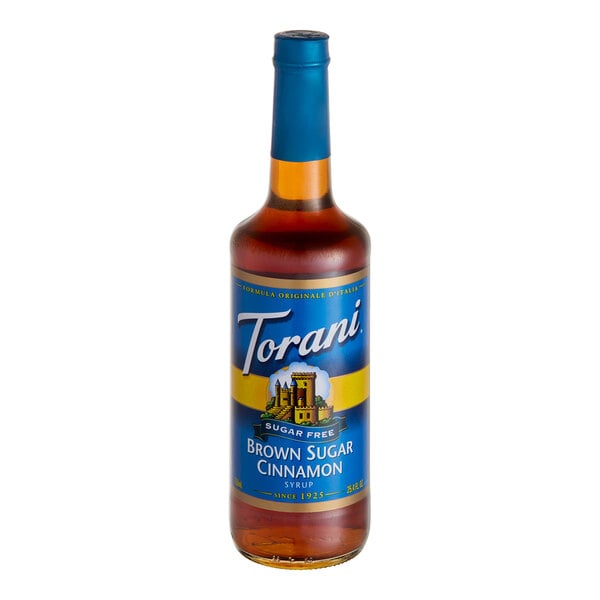 Torani Sugar-Free Brown Sugar Cinnamon Flavoring Syrup 750 mL Glass Bottle