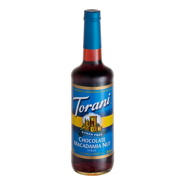 Torani Sugar-Free Chocolate Macadamia Nut Flavoring Syrup 750 mL Glass Bottle
