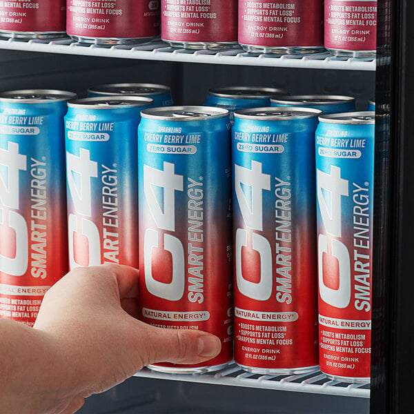 C4 SMART Energy Cherry Berry Lime Energy Drink 12 fl. oz. Can - 12/Case