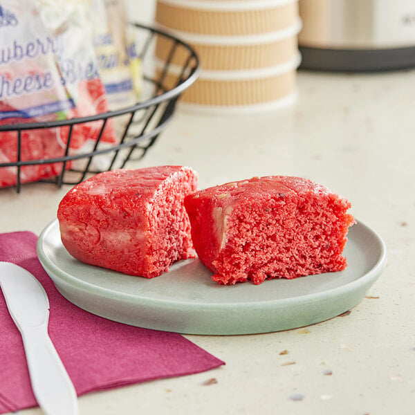 Ne-Mo's Bakery Frozen Individually Wrapped Strawberry Cream Cheese Cake Bread 4 oz. - 12/Case