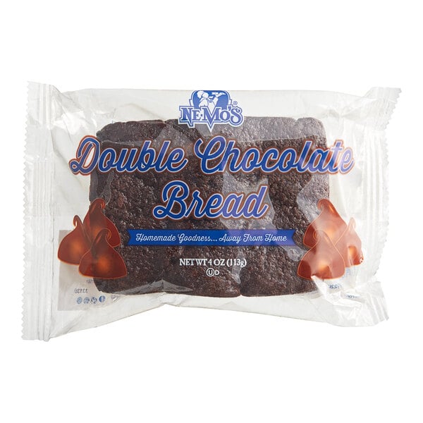 Ne-Mo's Bakery Frozen Individually Wrapped Double Chocolate Cake Bread 4 oz. - 12/Case