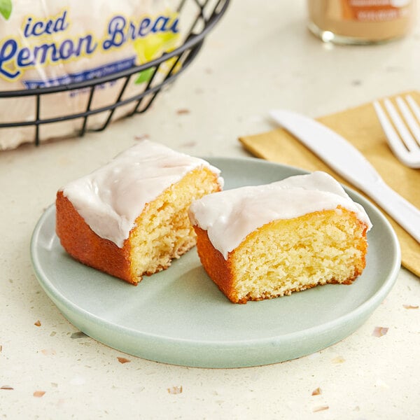 Ne-Mo's Bakery Frozen Individually Wrapped Iced Lemon Cake Bread 4.5 oz. - 12/Case