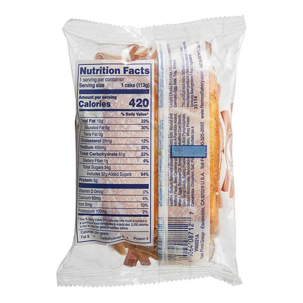 Ne-Mo's Bakery Frozen Individually Wrapped Streusel Coffee Cake 4 oz. - 12/Case