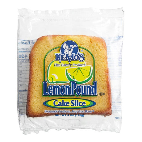 Ne-Mo's Bakery Frozen Individually Wrapped Lemon Pound Cake Slice 4 oz. - 12/Case
