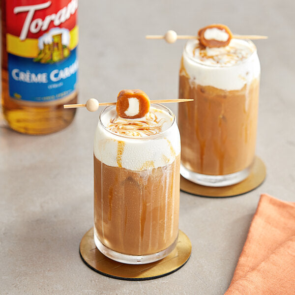 Torani Creme Caramel Flavoring Syrup 750 mL Glass Bottle