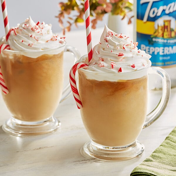 Torani Sugar-Free Peppermint Flavoring Syrup 750 mL Glass Bottle