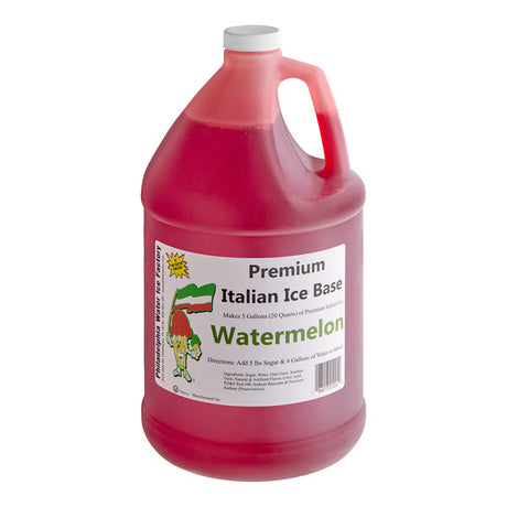 Philadelphia Water Ice Watermelon Italian Ice Base 1 Gallon - 4/Case