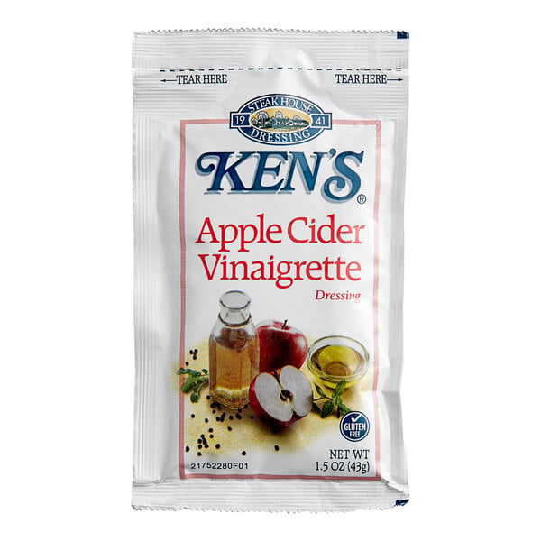Ken's Foods Apple Cider Vinaigrette Packet 1.5 oz. - 60/Case