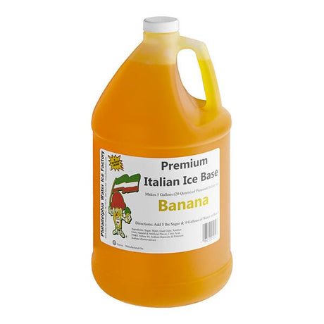 Philadelphia Water Ice Banana Italian Ice Base 1 Gallon - 4/Case