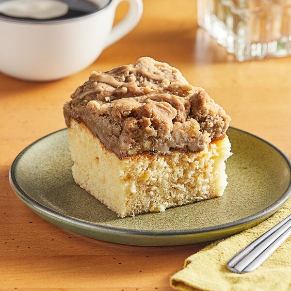 Hahn's Bakery 20-Slice Pre-Cut Caramel Apple German Crumb Cake 1/2 Sheet 11 lb. - 2/Case