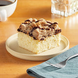 Hahn's Bakery 20-Slice Pre-Cut Chocolate German Crumb Cake 1/2 Sheet 11 lb. - 2/Case