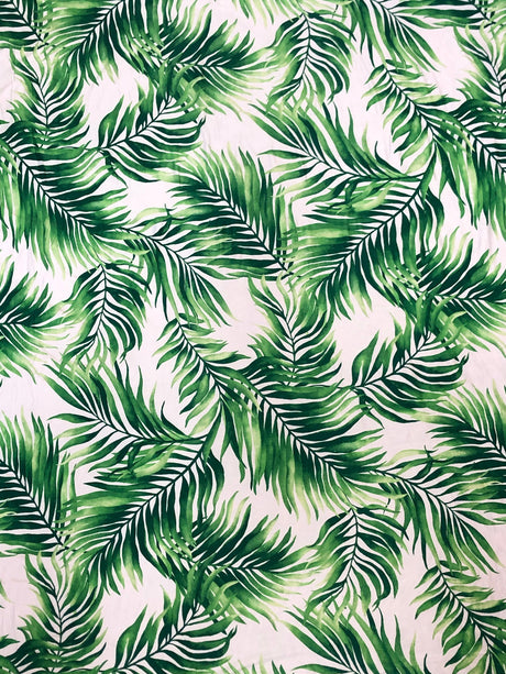 Big Leaves Design Polyester Spandex Fabric - Big Leaves Print, 58"-60" Width