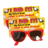 5 1/4" x 2" I Did It Graduation Plastic Novelty Sunglasses with Card for 12