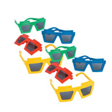 Vibrant Color Brick Party Sunglasses - 12 Pc. for Fun Events