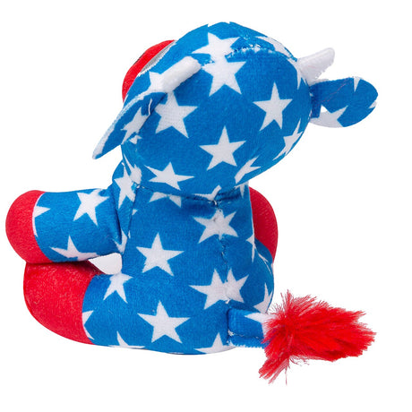 4 1/2" x 4 1/4" Patriotic Stuffed Cows with Sunglasses 12 Pieces