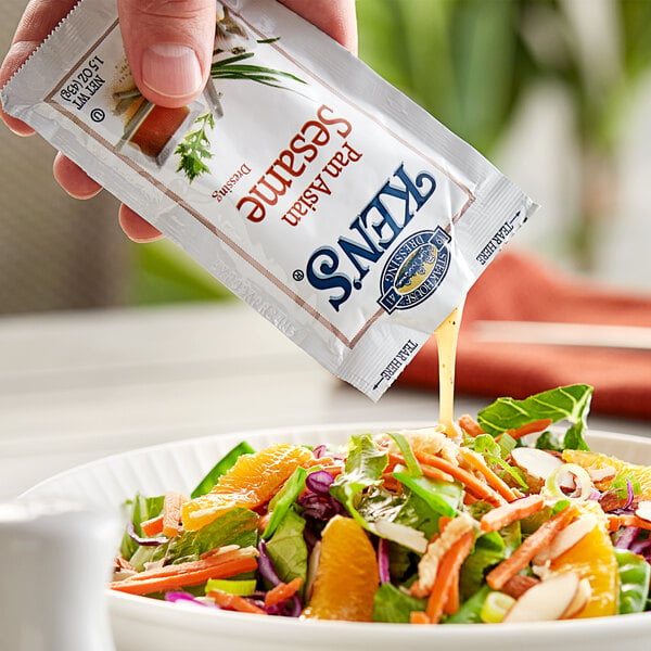 Ken's Foods Pan Asian Sesame Dressing Packet 1.5 oz. - 60/Case
