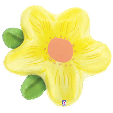 Foil Balloon Yellow Watercolor Flower