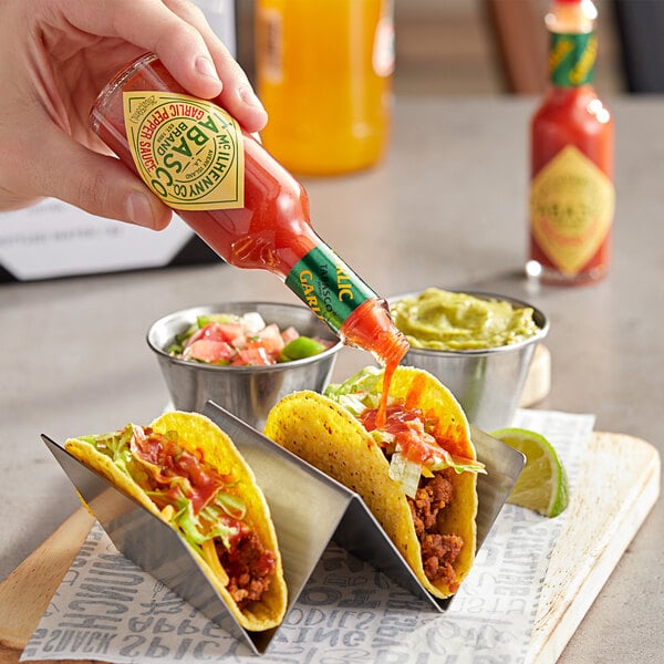 TABASCO® 2 fl. oz. Cayenne Garlic Pepper Hot Sauce - 12/Case