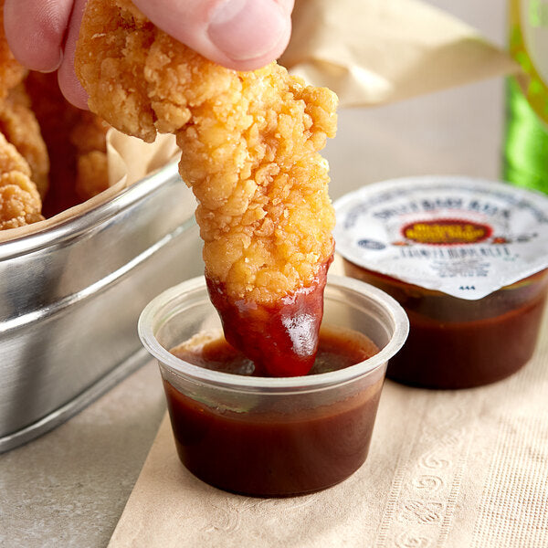 Sweet Baby Ray's Hickory Brown Sugar BBQ Sauce Dipping Cup 1.5 oz. - 100/Case