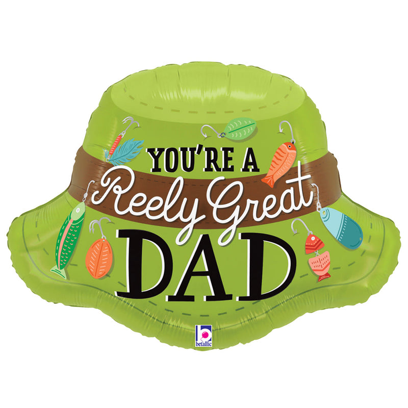 Foil Balloon Reely Great Dad Fishing Hat