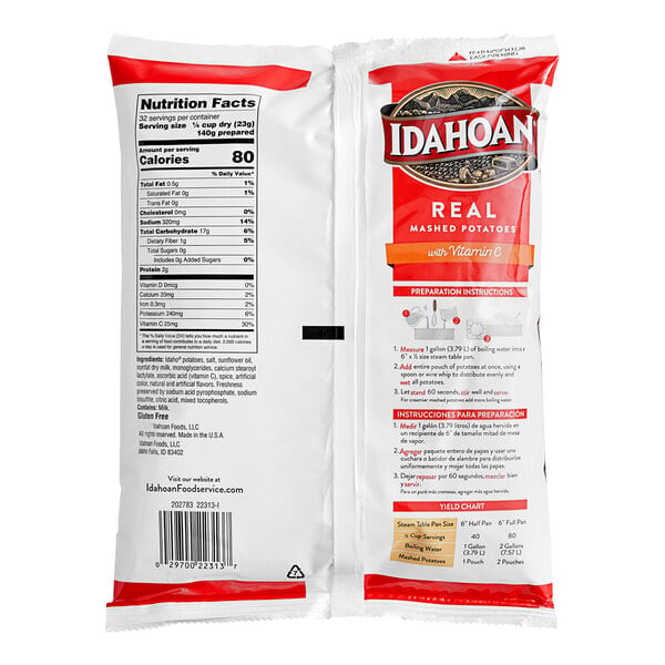 Idahoan Smartmash Classic Mashed Potatoes with Vitamin C 26 oz. Pouch - 12/Case