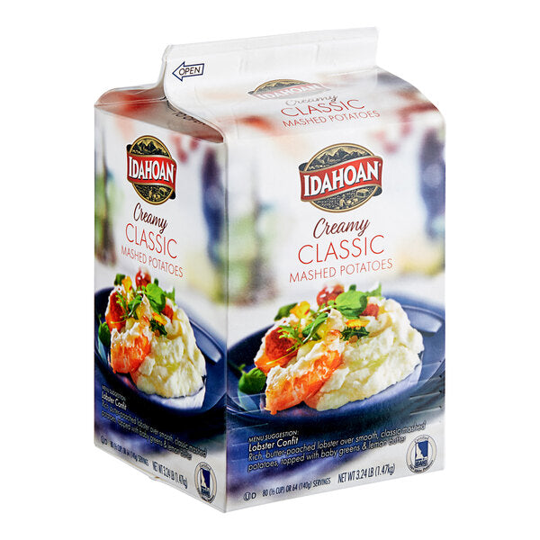 Idahoan Creamy Classic Mashed Potatoes 3.24 lb. Carton - 6/Case
