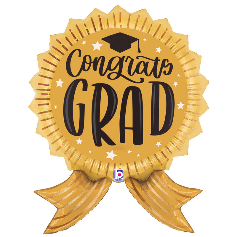 Graduation Foil Balloon Congrats Grad Gold Ribbon
