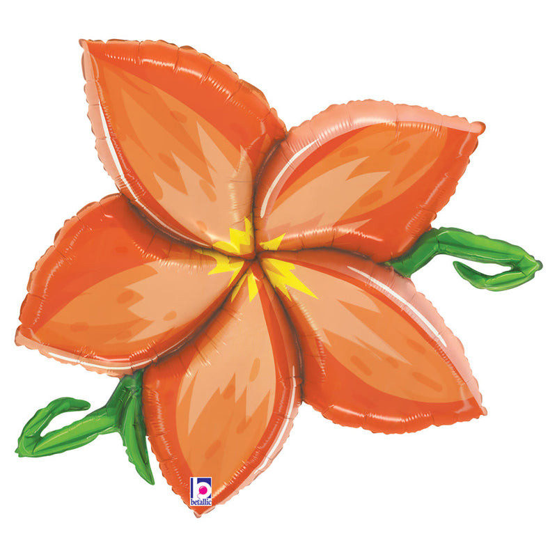 Foil Balloon 39 Inch Linky Plumeria Orange