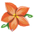 Foil Balloon 39 Inch Linky Plumeria Orange