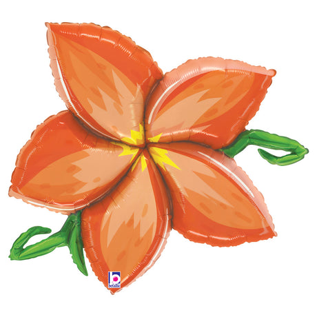 Foil Balloon 39 Inch Linky Plumeria Orange