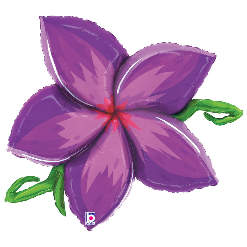 Foil Balloon 39 Inch Linky Plumeria Purple