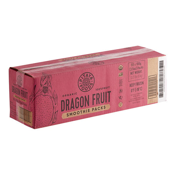 Pitaya Foods Organic Dragon Fruit Smoothie Pack 3.5 oz. - 60/Case